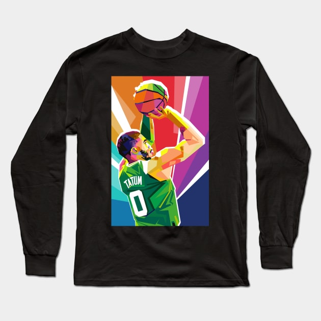 JAYSON TATUM POP ART Long Sleeve T-Shirt by Vector Baturaja